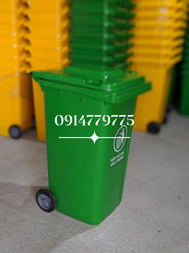 Thùng rác 240 lít màu xanh