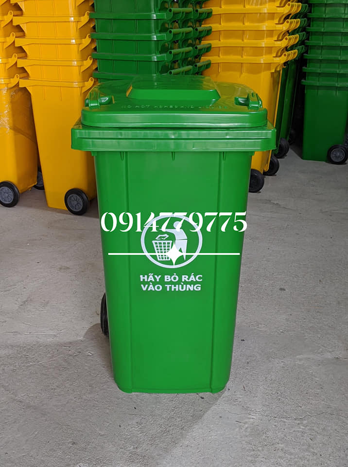 Thùng rác 240 lít màu xanh
