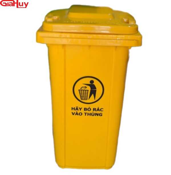 thùng rác 240 lít màu vàng