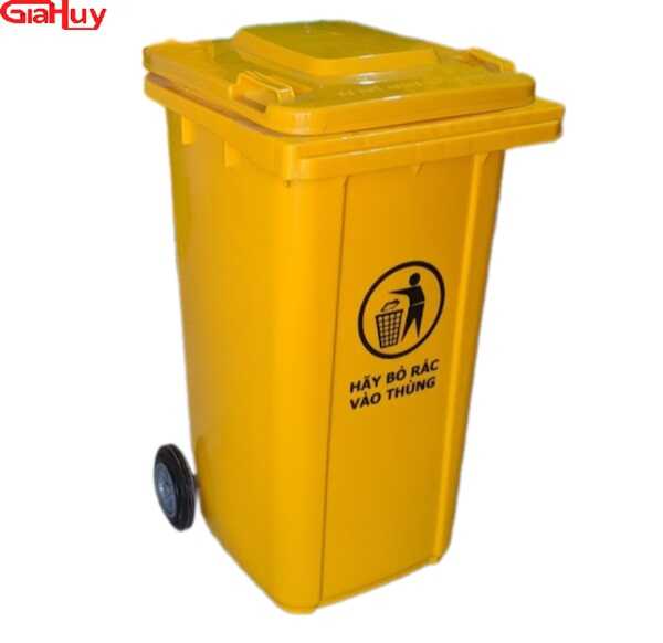 thùng rác 240 lít màu vàng