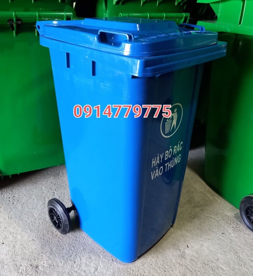 Thùng rác 240 lít màu xanh dương