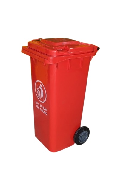 Thùng rác nhựa 120 lít màu đỏ