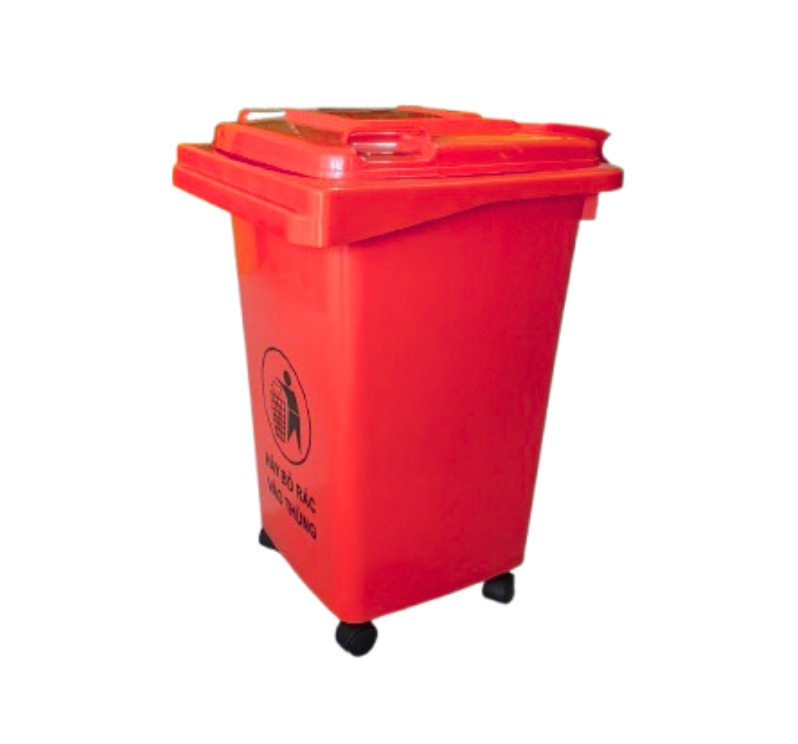 Thùng rác nhựa 60 lít màu đỏ
