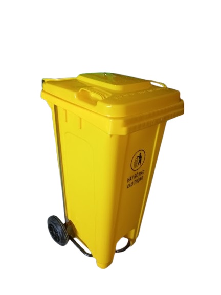 Thùng rác đạp chân 120 lít vàng